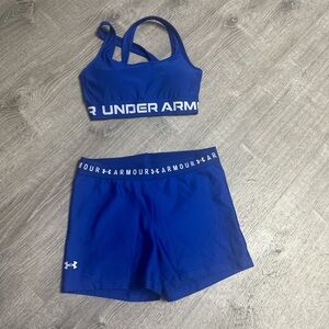 Under armour matching blue set